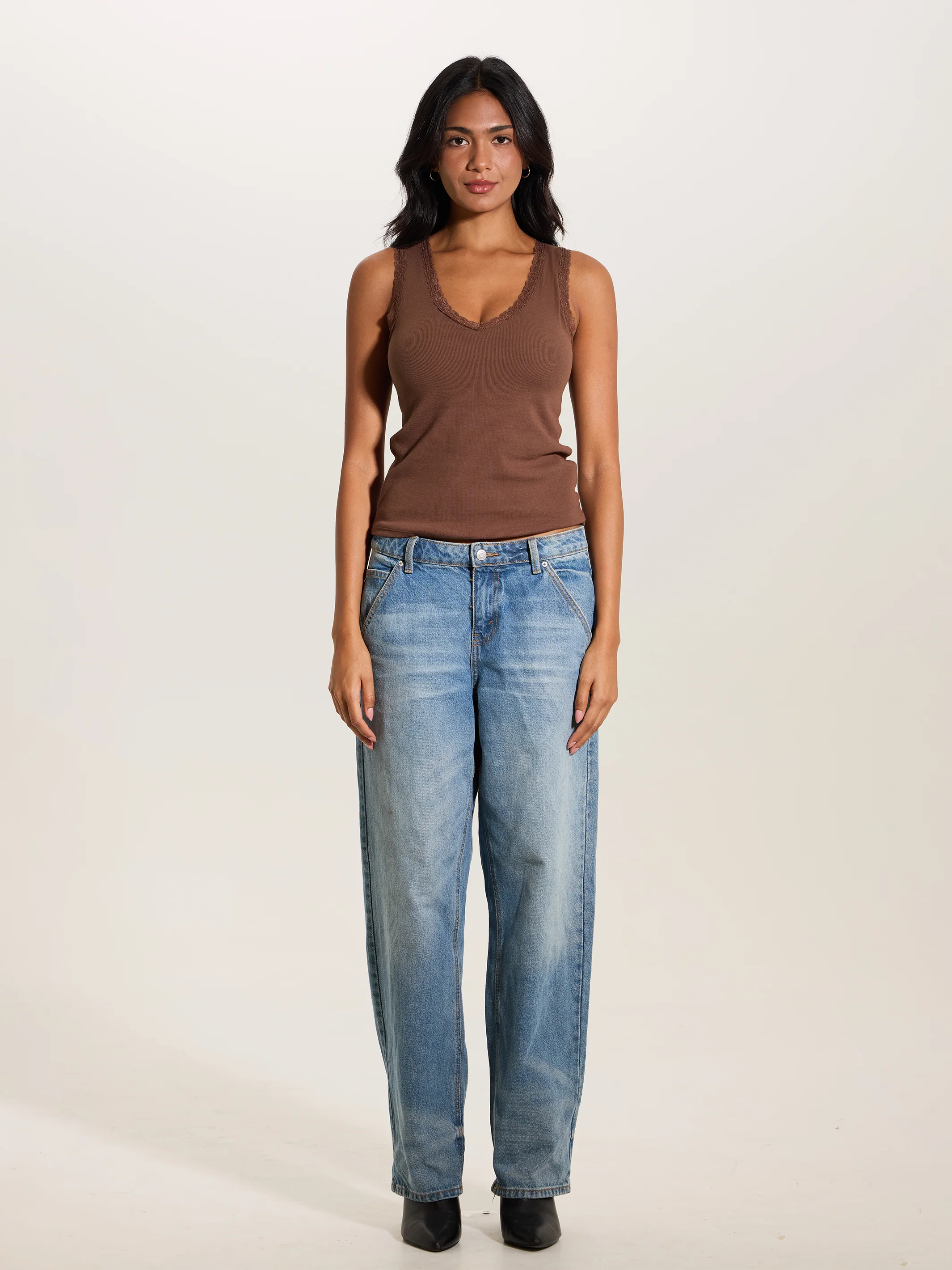 Lace Cotton V-Neck Full Length - Image 10