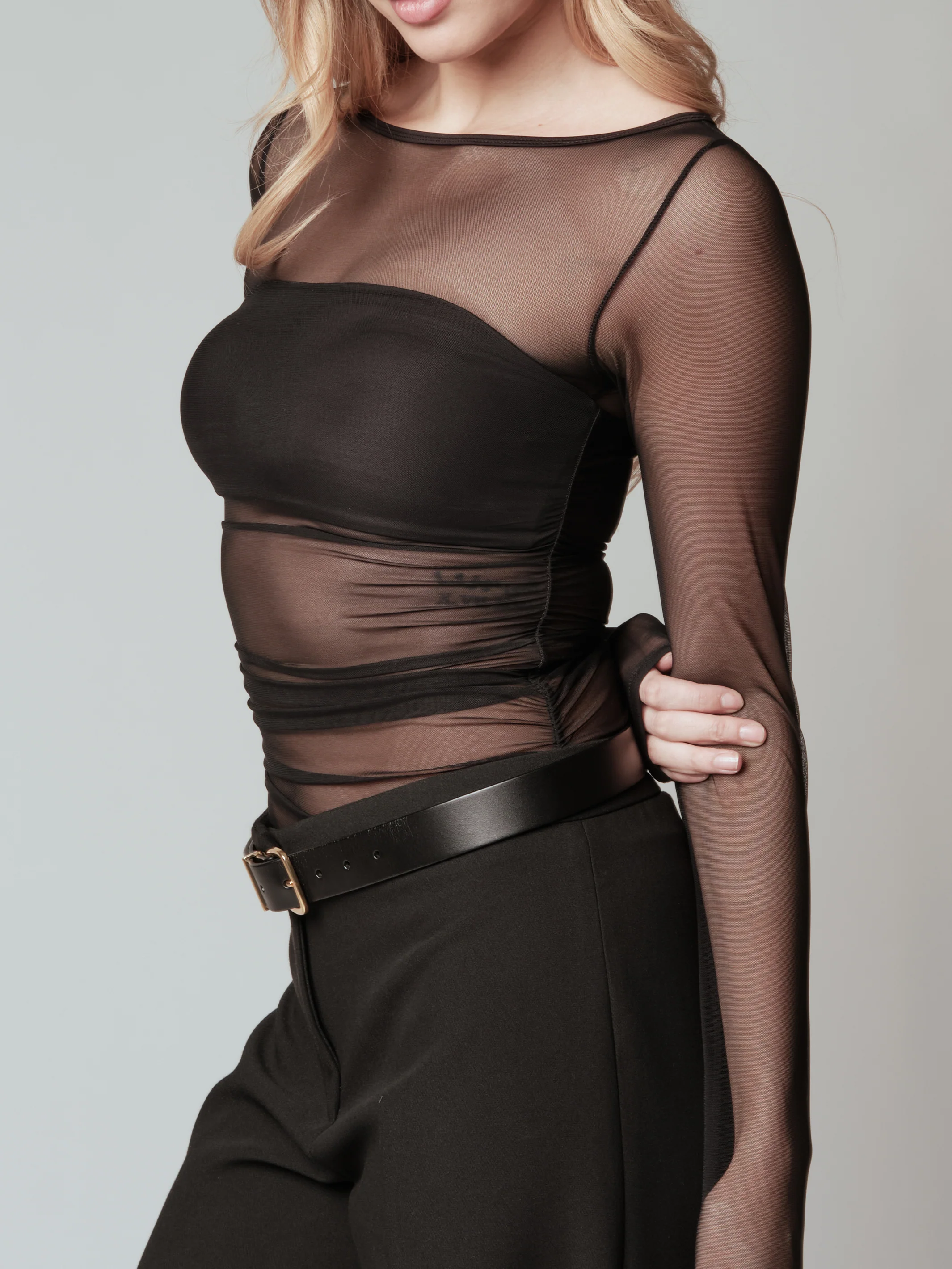 Mesh Bandeau Long Sleeve - Image 2