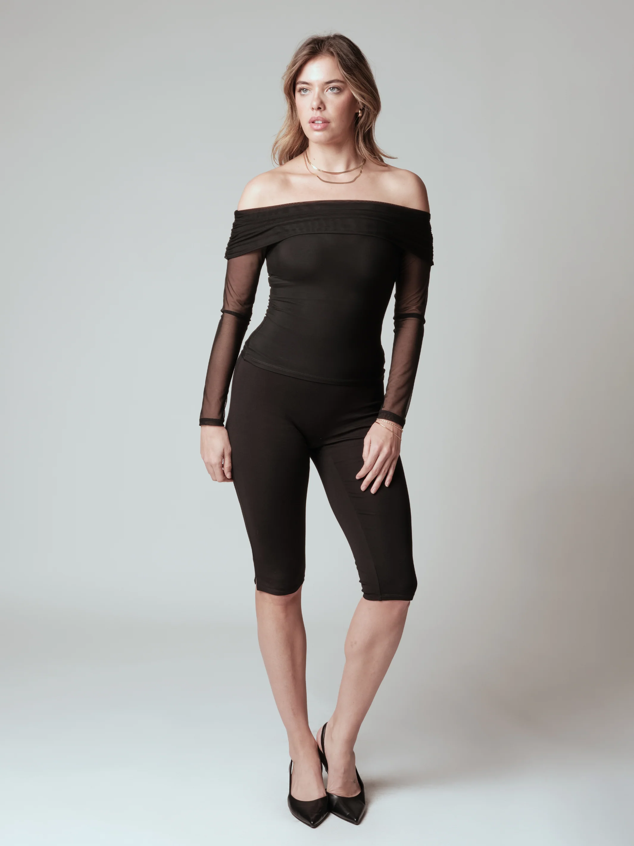 Mesh Fold Over Long Sleeve - Image 5