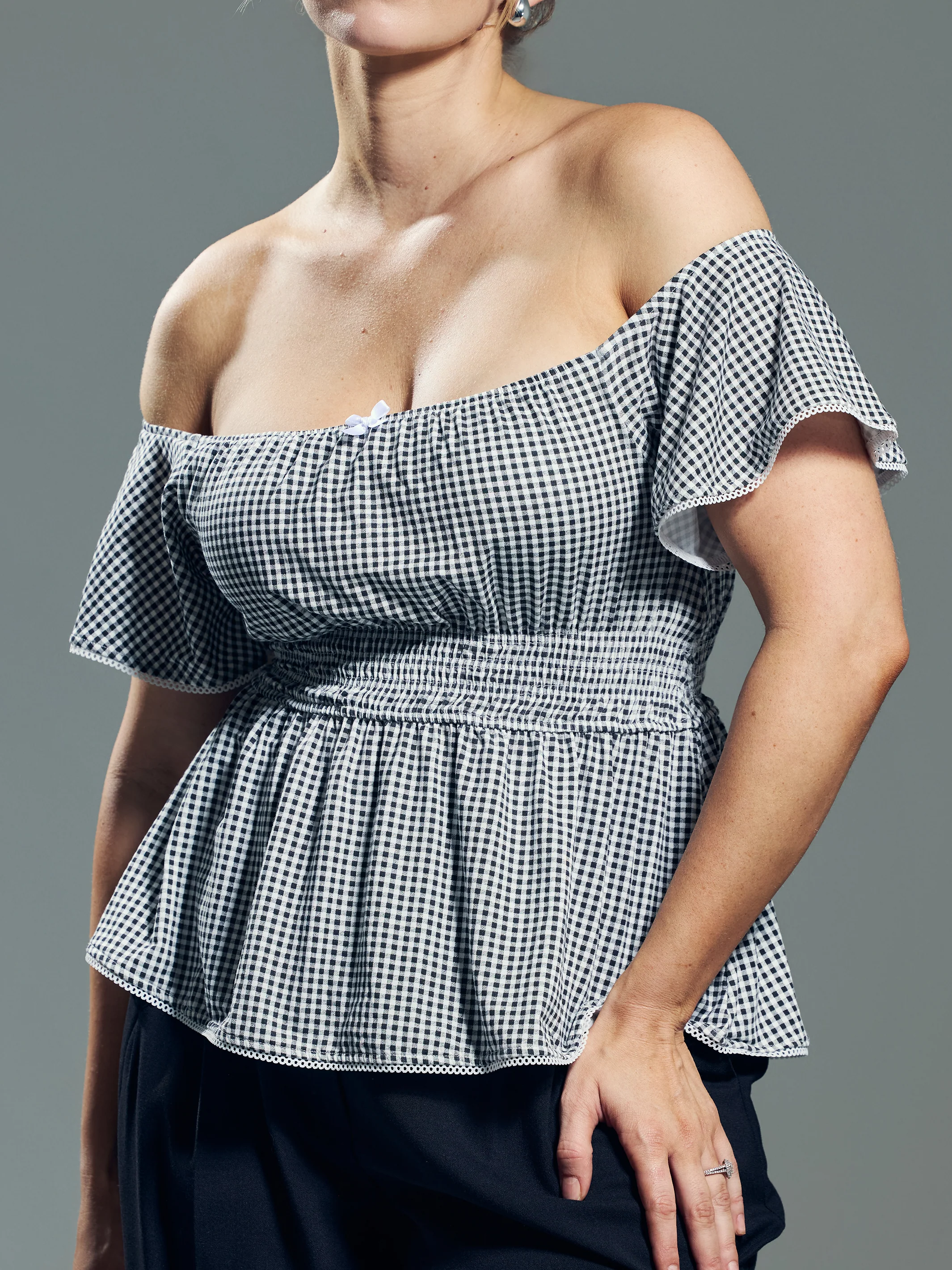 Off The Shoulder Flutter Sleeve - Image 4