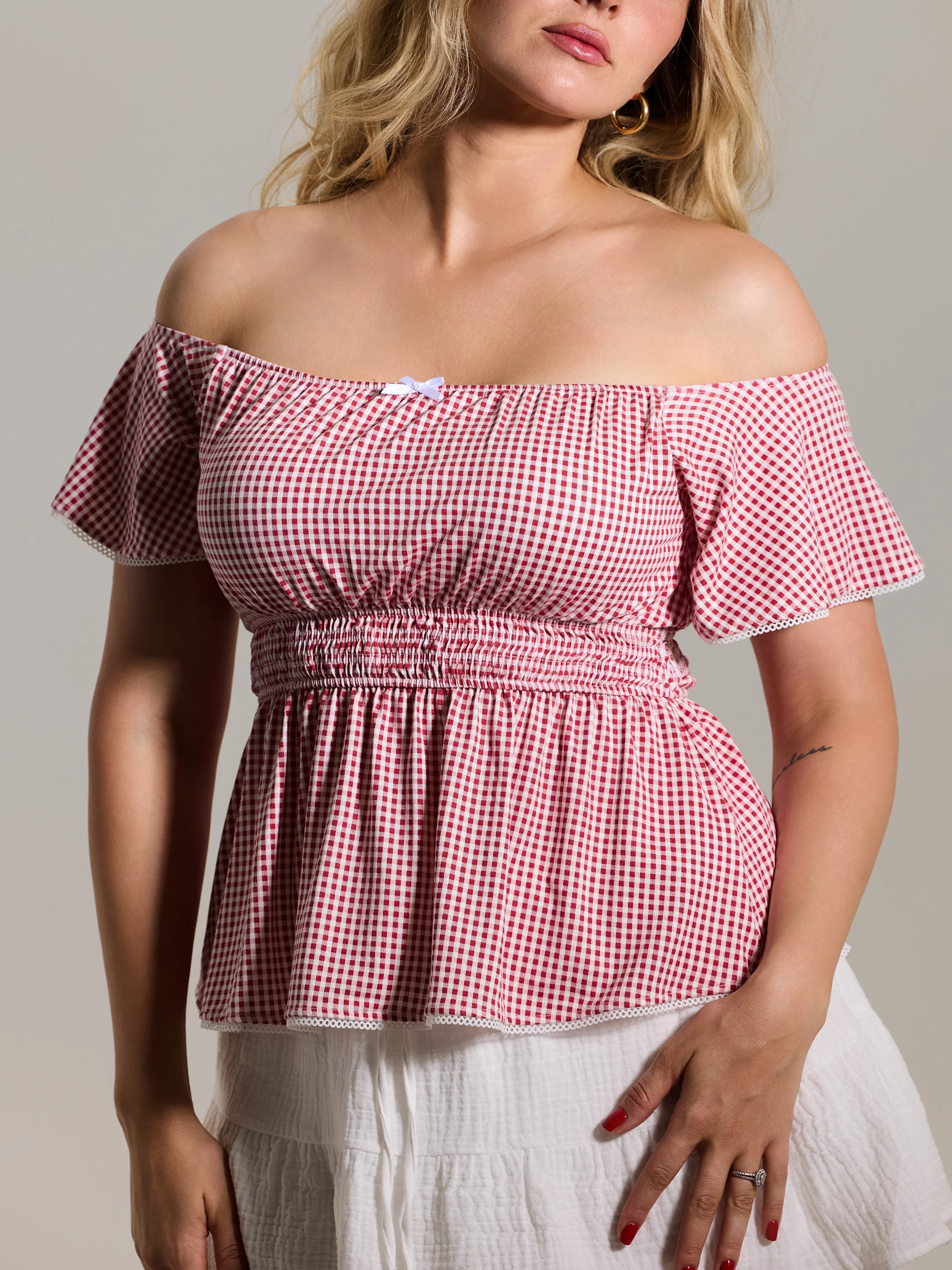 Off The Shoulder Flutter Sleeve - Image 7