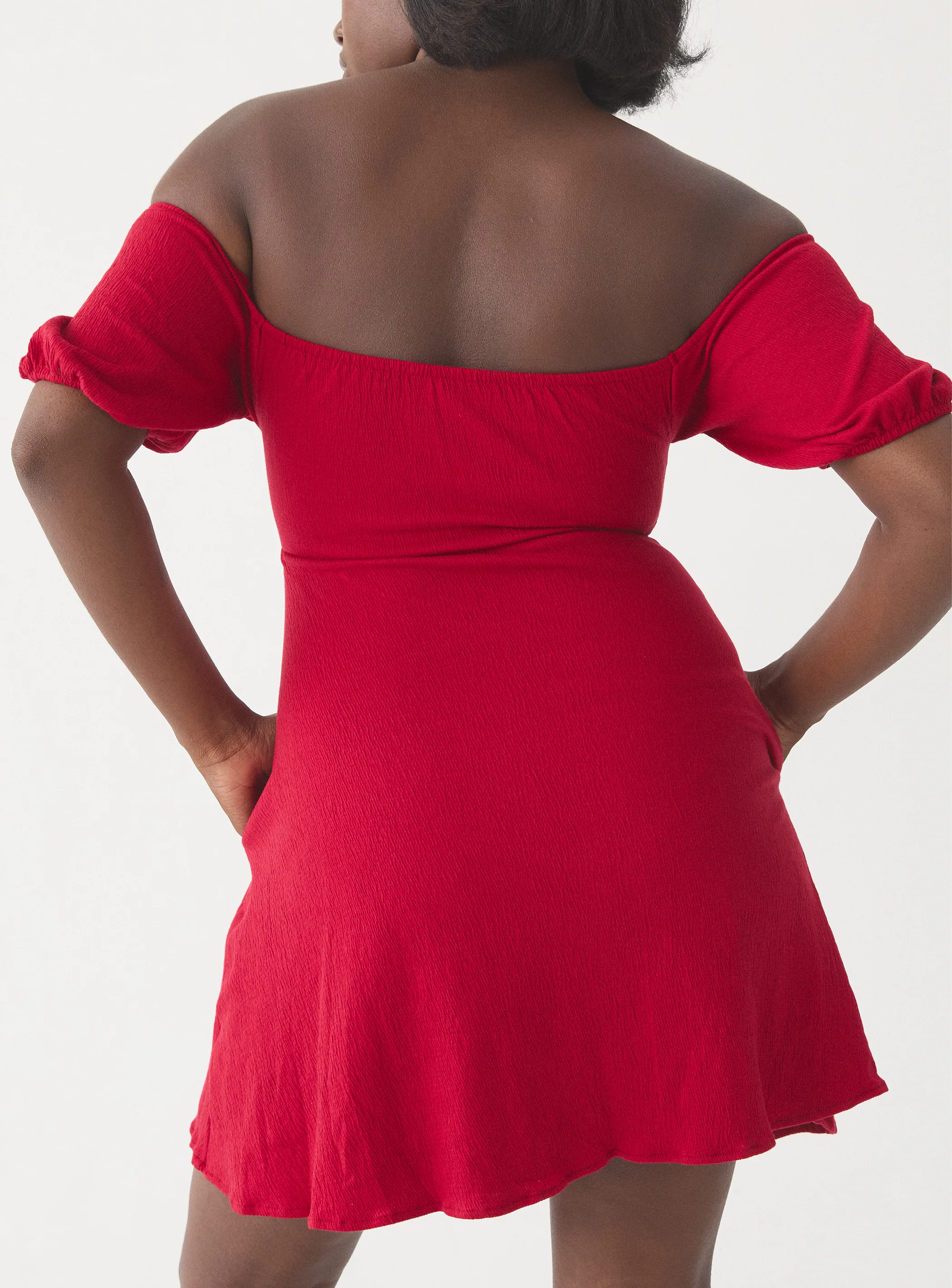 Off The Shoulder Milkmaid Mini Dress - Image 10