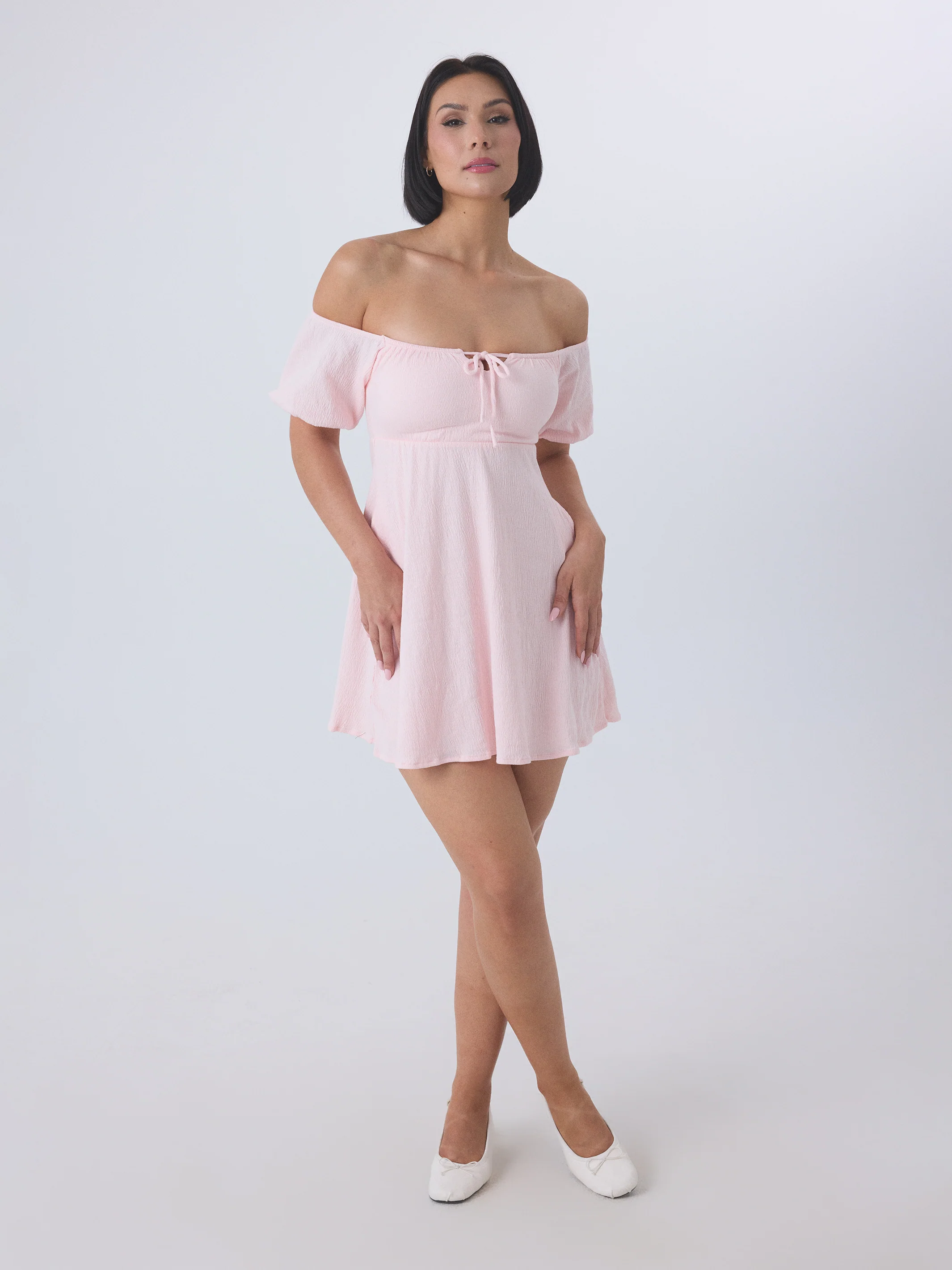 Off The Shoulder Milkmaid Mini Dress - Image 13