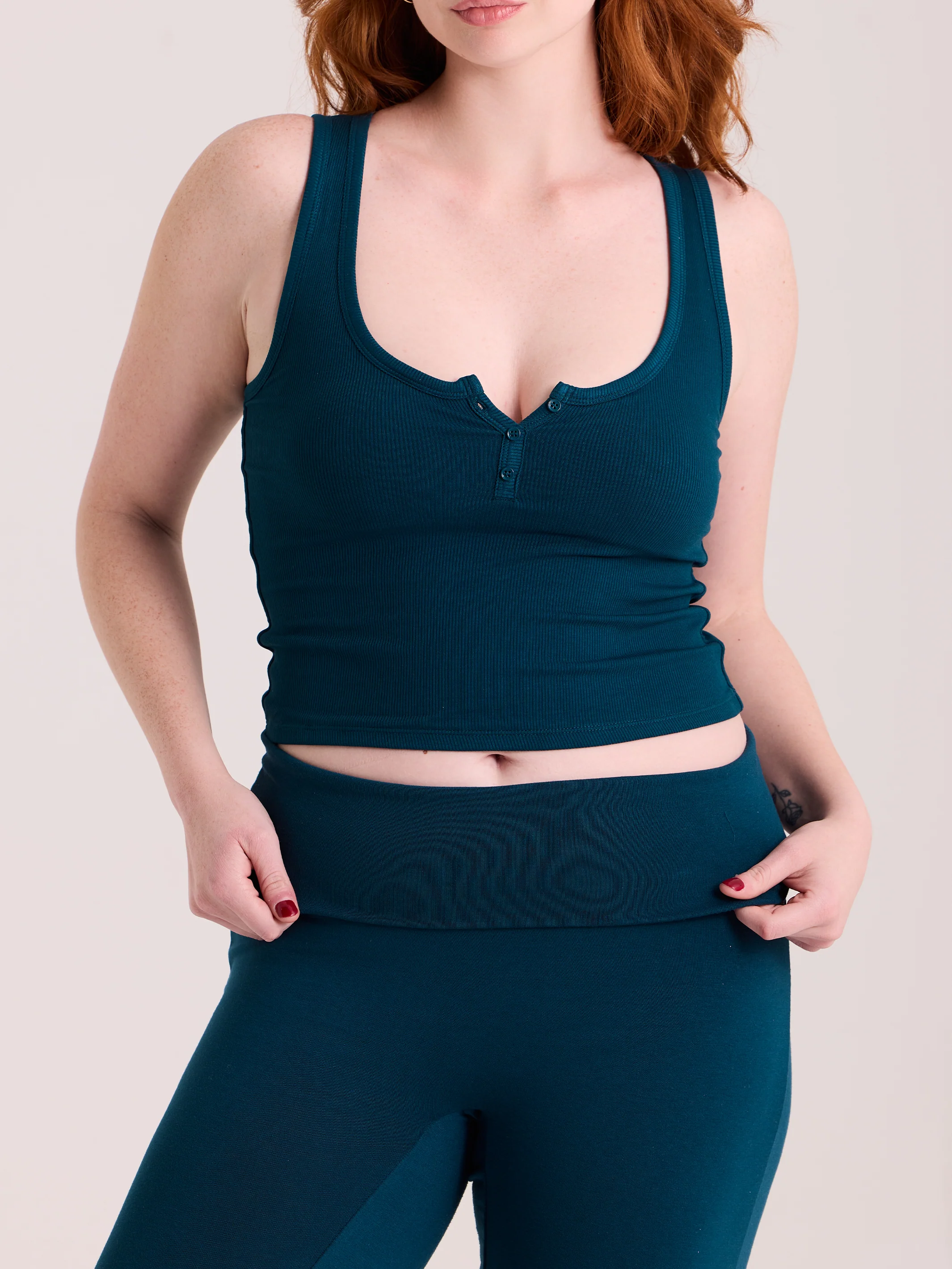 Ribbed Henley Scoop Tank - Image 7