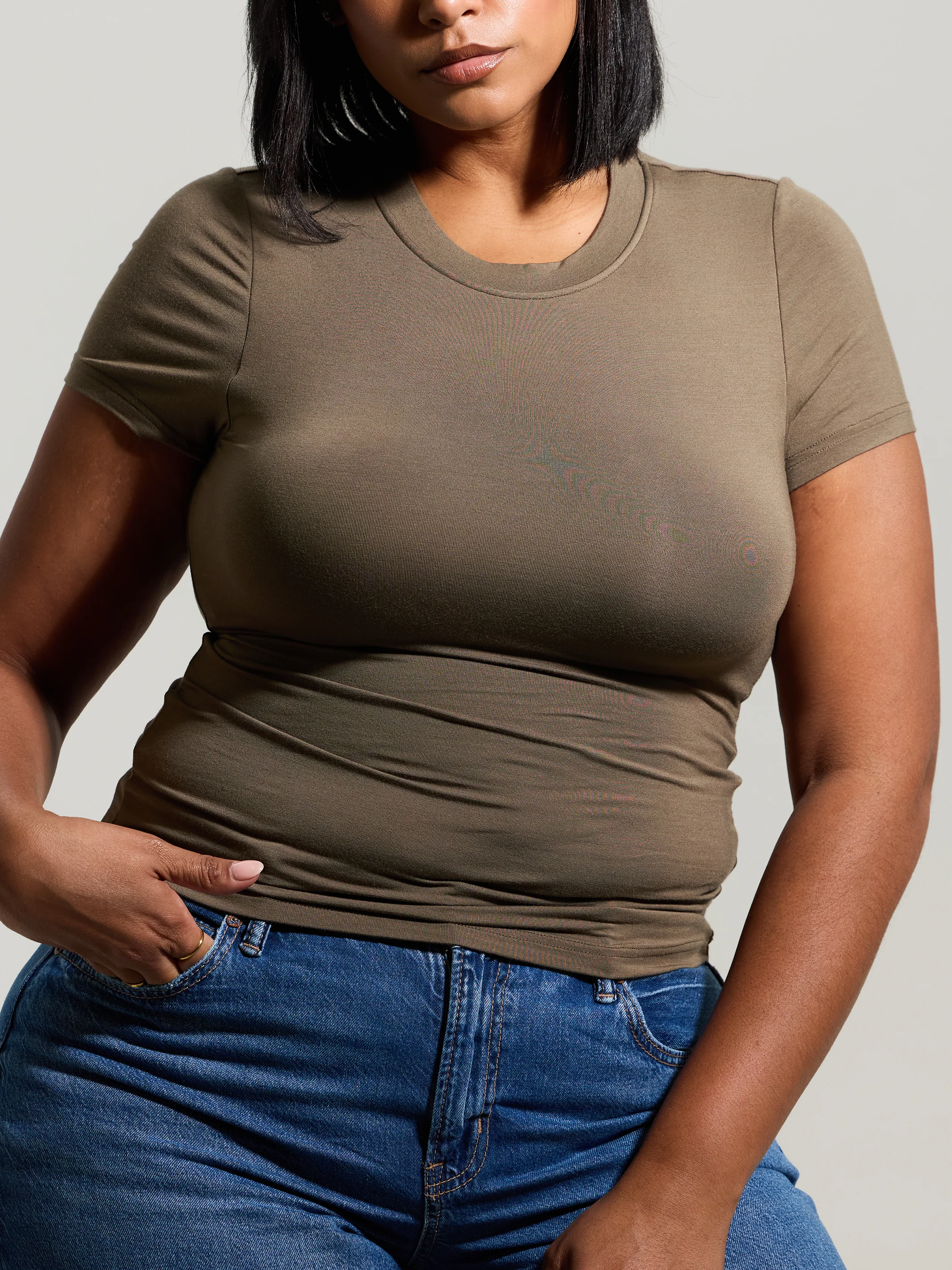 Crew Neck Braless T-Shirt - Image 39