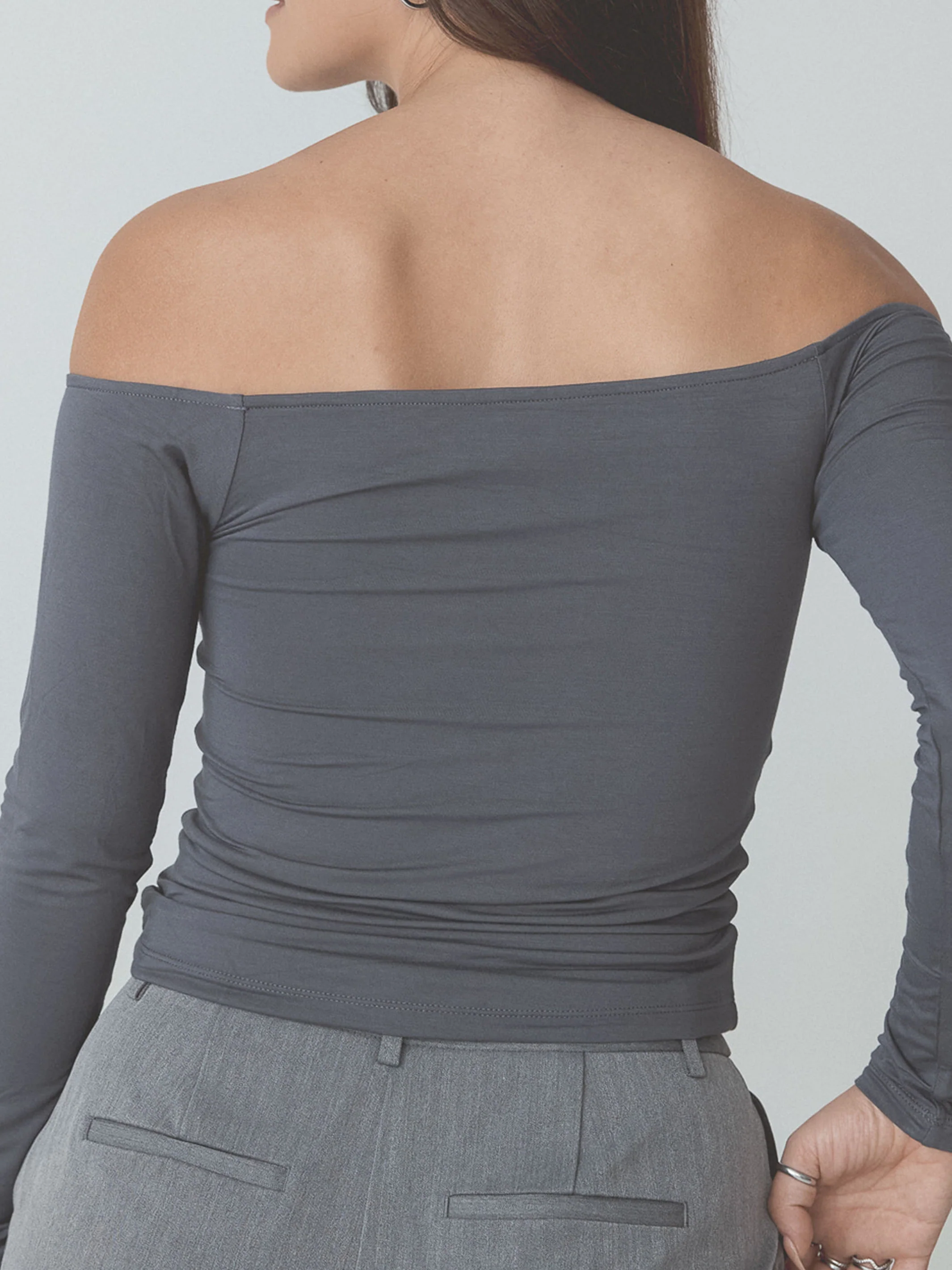 Off The Shoulder Braless Long Sleeve - Image 16