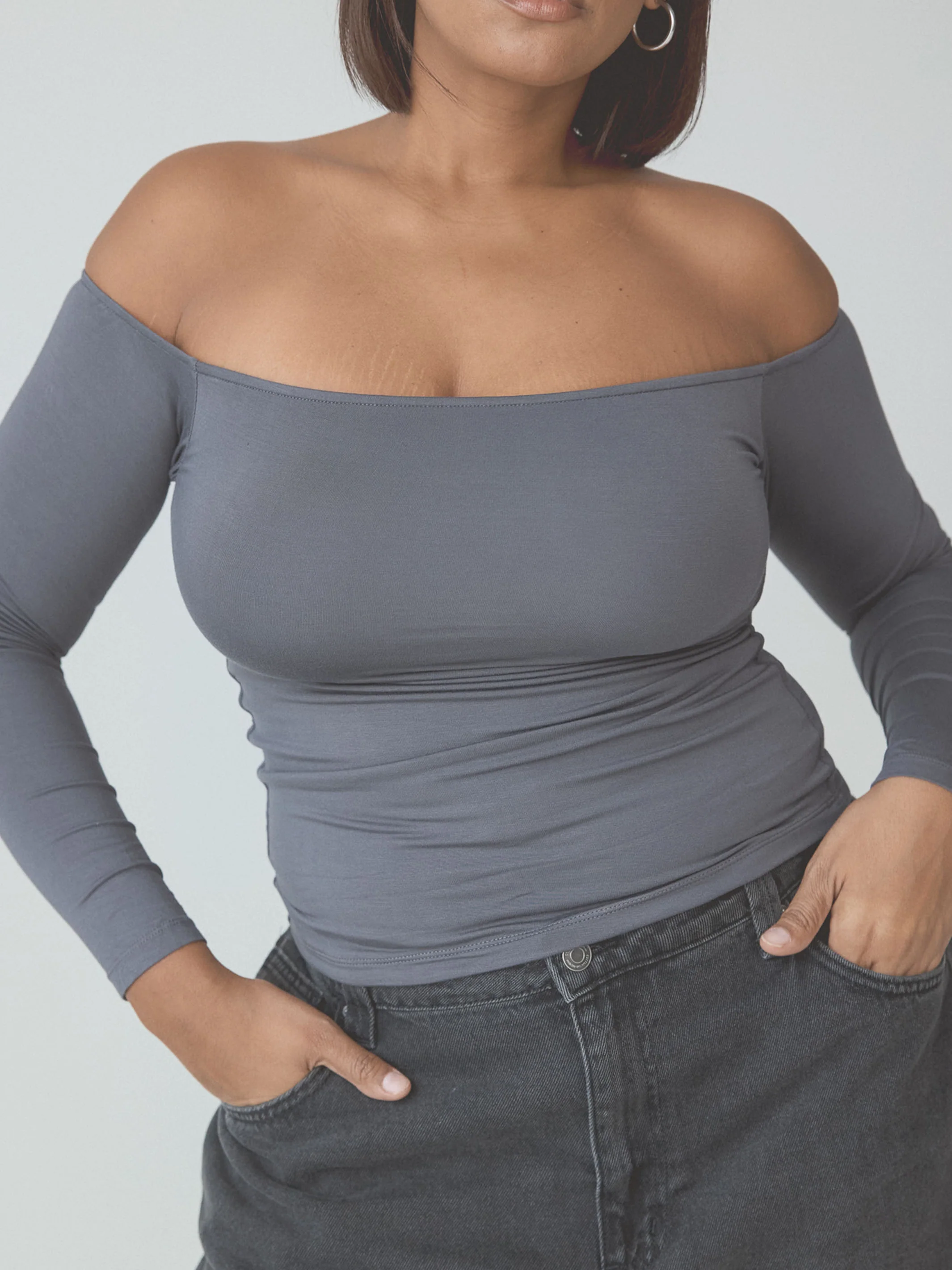 Off The Shoulder Braless Long Sleeve - Image 17