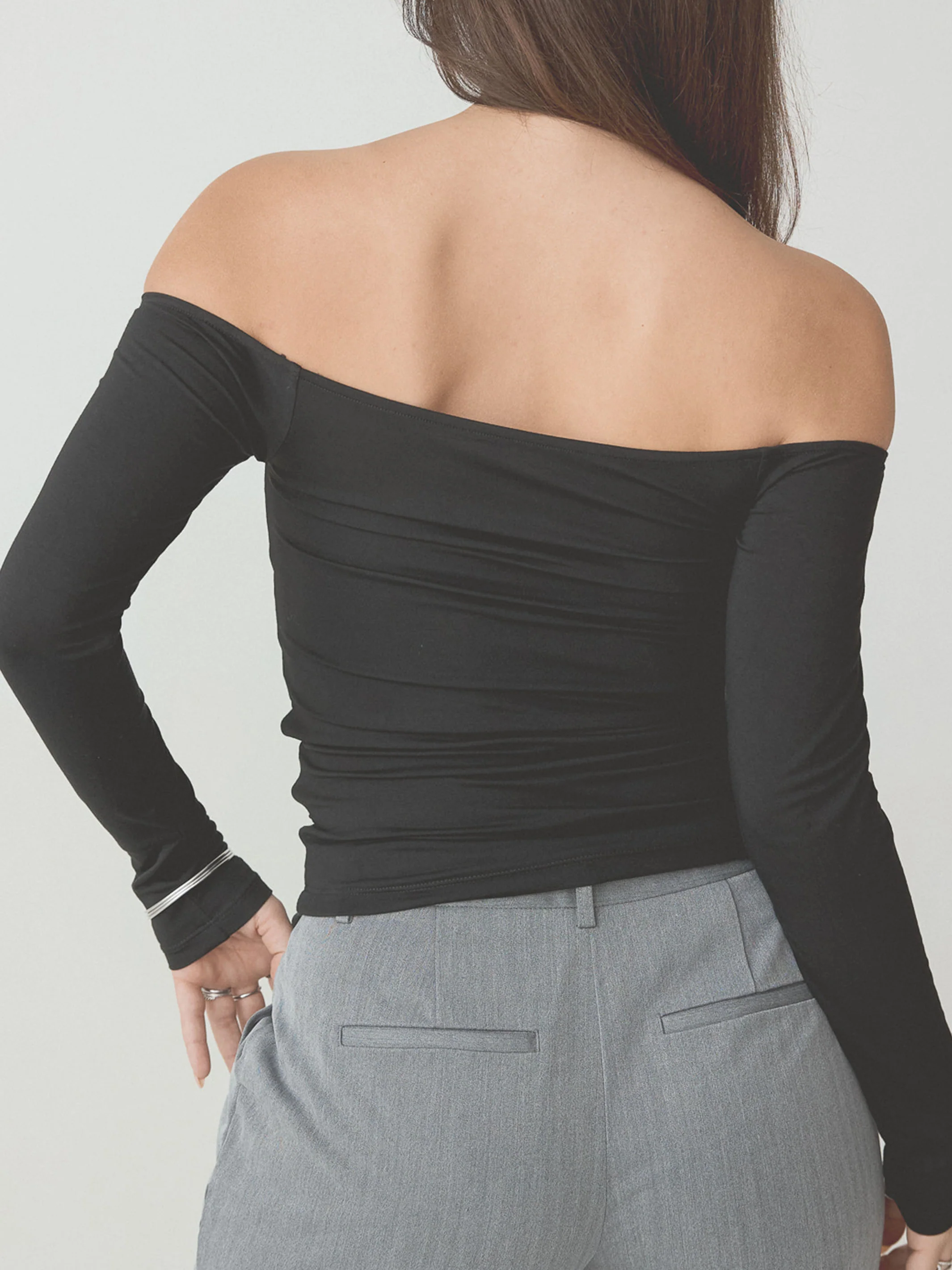 Off The Shoulder Braless Long Sleeve - Image 3