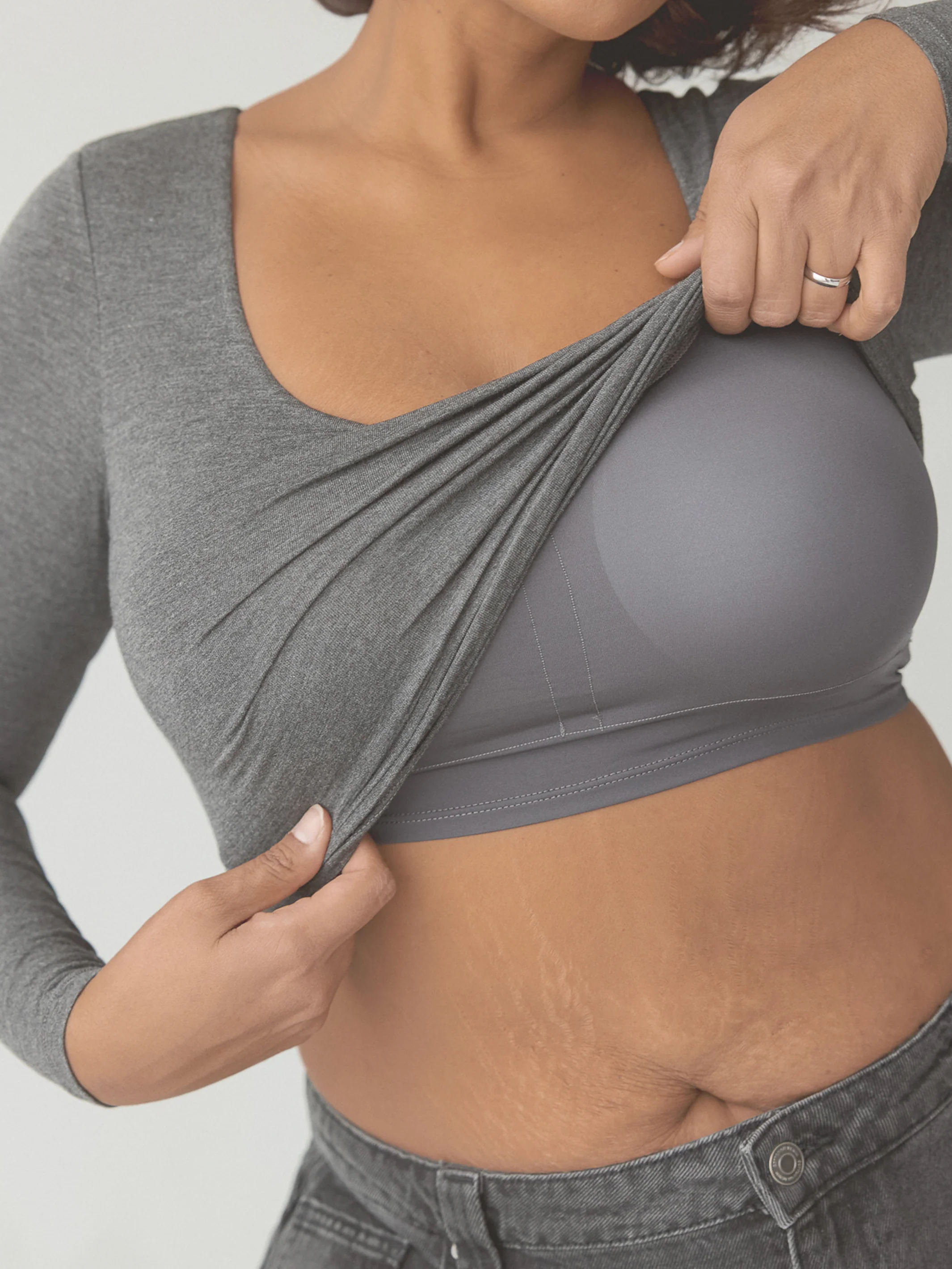 Scoop Neck Braless Long Sleeve - Image 11