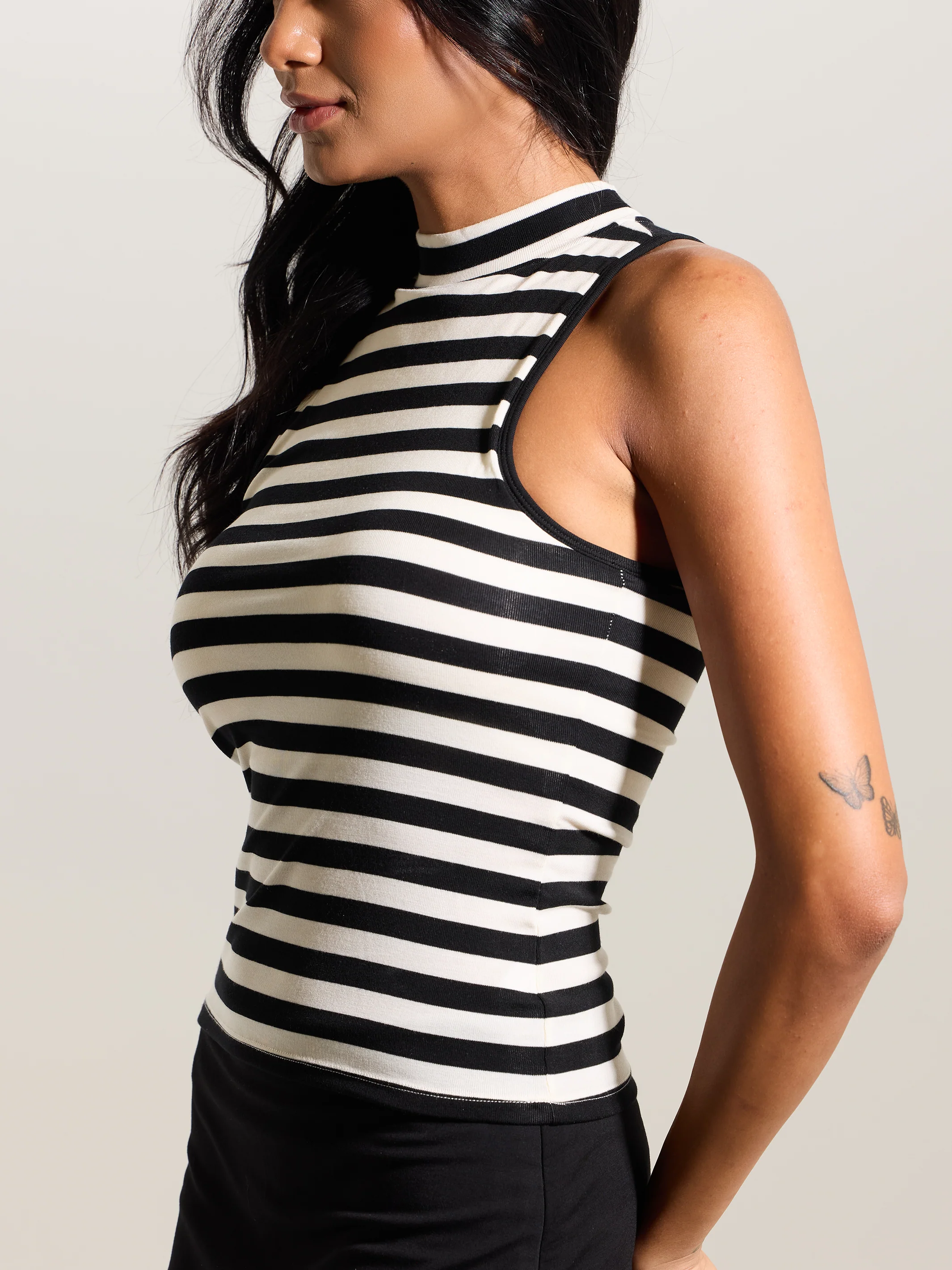 Striped Mock Neck Tank - Image 3